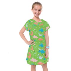 Funny Dinosaur Kids  Drop Waist Dress by SychEva