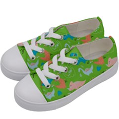 Funny Dinosaur Kids  Low Top Canvas Sneakers by SychEva