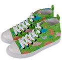 Funny Dinosaur Women s Mid-Top Canvas Sneakers View2