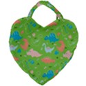 Funny Dinosaur Giant Heart Shaped Tote View1