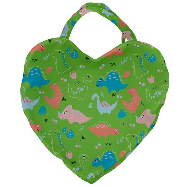 Funny Dinosaur Giant Heart Shaped Tote