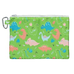 Funny Dinosaur Canvas Cosmetic Bag (xl) by SychEva