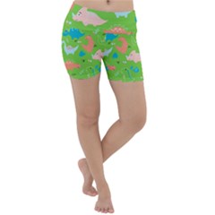 Funny Dinosaur Lightweight Velour Yoga Shorts by SychEva