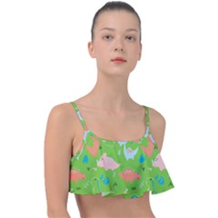 Funny Dinosaur Frill Bikini Top by SychEva