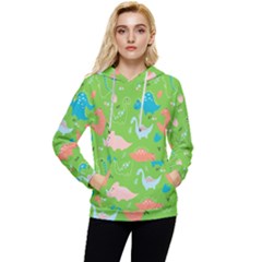 Funny Dinosaur Women s Lightweight Drawstring Hoodie by SychEva