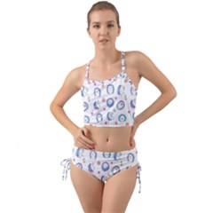 Cute And Funny Purple Hedgehogs On A White Background Mini Tank Bikini Set by SychEva