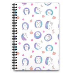 Cute And Funny Purple Hedgehogs On A White Background 5 5  X 8 5  Notebook by SychEva