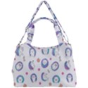 Cute And Funny Purple Hedgehogs On A White Background Double Compartment Shoulder Bag View1