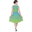 gradient blue green V-Neck Midi Sleeveless Dress  View2