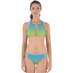 Gradient Blue Green Perfectly Cut Out Bikini Set