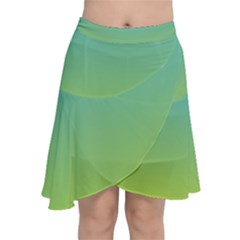 Gradient Blue Green Chiffon Wrap Front Skirt by ddcreations