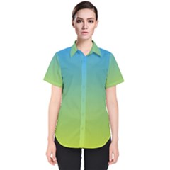 Gradient Blue Green Women s Short Sleeve Shirt