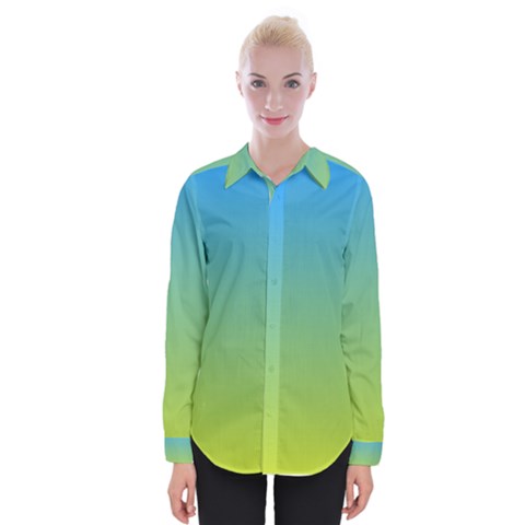 Gradient Blue Green Womens Long Sleeve Shirt by ddcreations