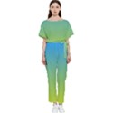 gradient blue green Batwing Lightweight Jumpsuit View1