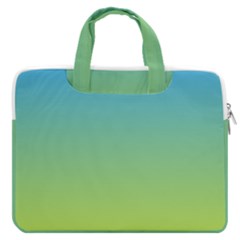 Gradient Blue Green Macbook Pro Double Pocket Laptop Bag (large) by ddcreations