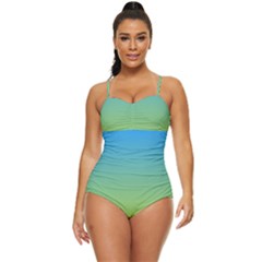 Gradient Blue Green Retro Full Coverage Swimsuit by ddcreations