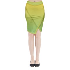 Gradient Yellow Green Midi Wrap Pencil Skirt by ddcreations