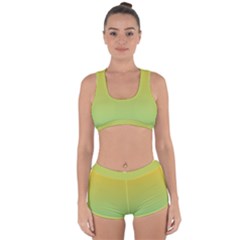 Gradient Yellow Green Racerback Boyleg Bikini Set