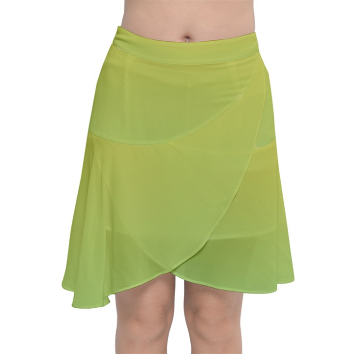 gradient yellow green Chiffon Wrap Front Skirt