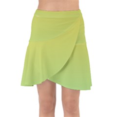 Gradient Yellow Green Wrap Front Skirt by ddcreations