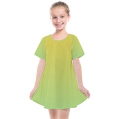 Gradient Yellow Green Kids  Smock Dress