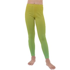 Gradient Yellow Green Kids  Lightweight Velour Leggings by ddcreations