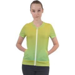 Gradient Yellow Green Short Sleeve Zip Up Jacket by ddcreations