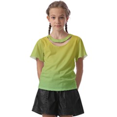 Gradient Yellow Green Kids  Front Cut Tee