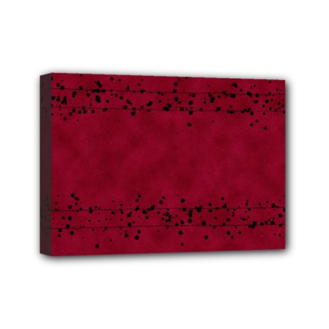 Black Splashes On Red Background Mini Canvas 7  X 5  (stretched) by SychEva