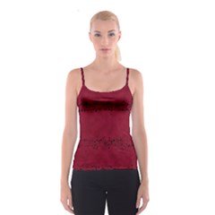 Black Splashes On Red Background Spaghetti Strap Top by SychEva