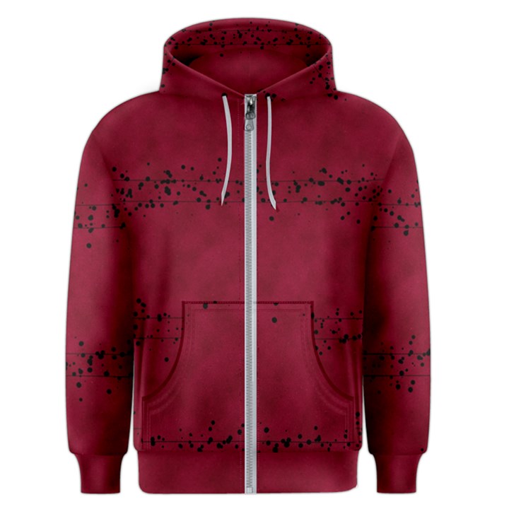 Black Splashes On Red Background Men s Zipper Hoodie