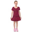 Black Splashes On Red Background Kids  Short Sleeve Velvet Dress View1