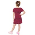 Black Splashes On Red Background Kids  Short Sleeve Velvet Dress View2