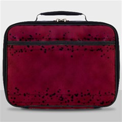 Black Splashes On Red Background Full Print Lunch Bag by SychEva