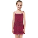 Black Splashes On Red Background Kids  Summer Sun Dress View1