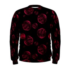 Red Sponge Prints On Black Background Men s Sweatshirt by SychEva