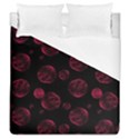 Red Sponge Prints On Black Background Duvet Cover (Queen Size) View1