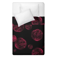 Red Sponge Prints On Black Background Duvet Cover Double Side (single Size) by SychEva