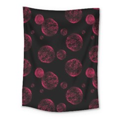 Red Sponge Prints On Black Background Medium Tapestry by SychEva