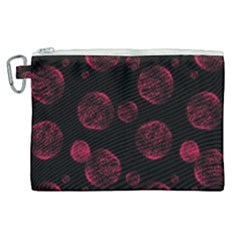 Red Sponge Prints On Black Background Canvas Cosmetic Bag (xl) by SychEva