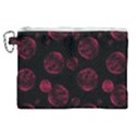 Red Sponge Prints On Black Background Canvas Cosmetic Bag (XL) View1