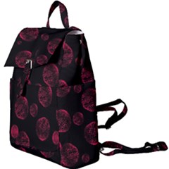 Red Sponge Prints On Black Background Buckle Everyday Backpack by SychEva