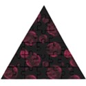 Red Sponge Prints On Black Background Wooden Puzzle Triangle View1