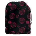 Red Sponge Prints On Black Background Drawstring Pouch (3XL) View1