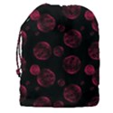 Red Sponge Prints On Black Background Drawstring Pouch (3XL) View2