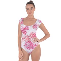 Red Splashes On A White Background Short Sleeve Leotard  by SychEva