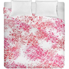 Red Splashes On A White Background Duvet Cover Double Side (king Size) by SychEva