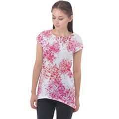 Red Splashes On A White Background Cap Sleeve High Low Top by SychEva