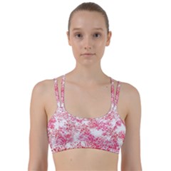 Red Splashes On A White Background Line Them Up Sports Bra by SychEva