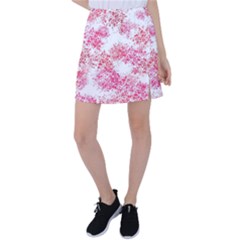 Red Splashes On A White Background Tennis Skirt by SychEva